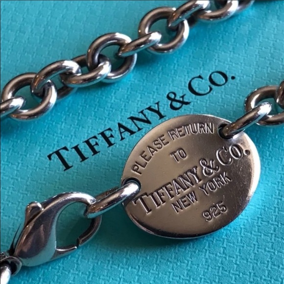 Tiffany & Co. Jewelry - Tiffany & Co Authentic Silver Oval Chained Choker